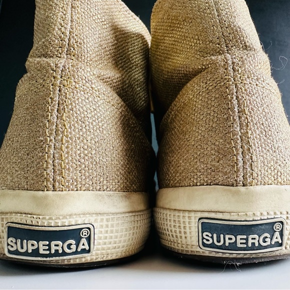 SUPERGA / Shimmered Linen High-Tops / Gold / US W 9 - Picture 8 of 11